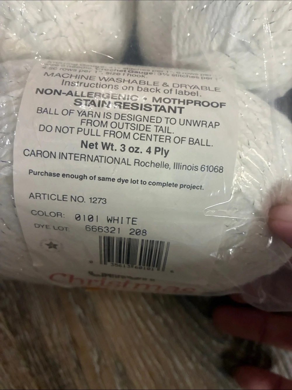 6 Caron Christmas Glitter balls of yarn